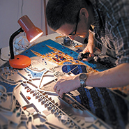 At work on a mosaic